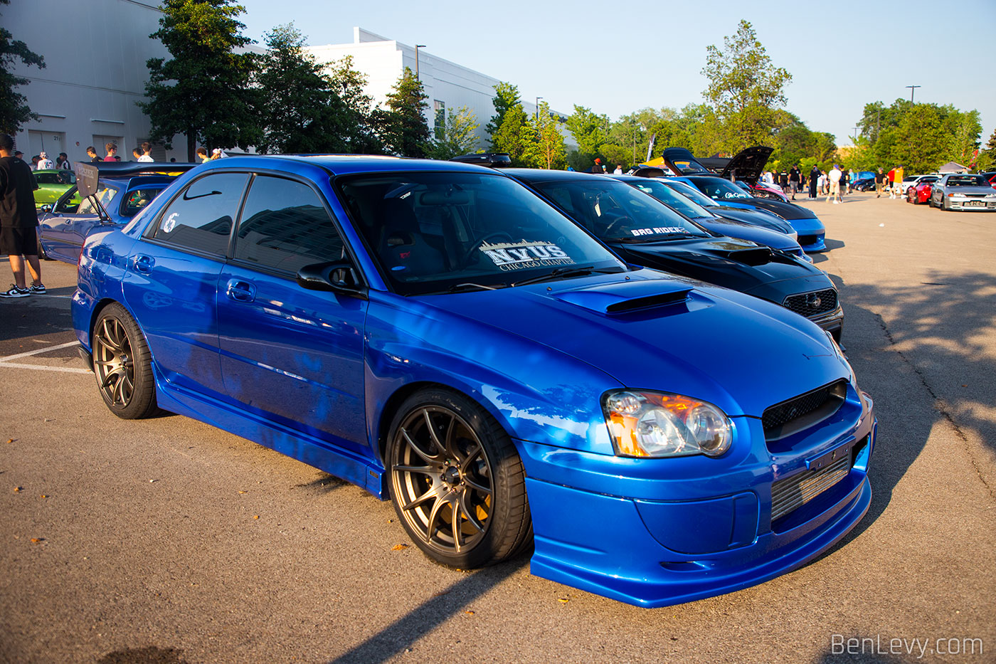 Blue Subaru WRX with Vertex Wing