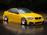 Slammed Yellow E92 BMW