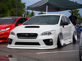 White VA Subaru WRX with Vaded Mob