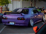 R32 Nissan Skyline with purple wrap