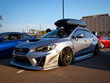 Silver Subaru WRX on Bags