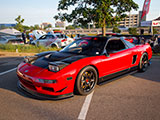 Red Acura NSX on Volk Racing TE37 Wheels