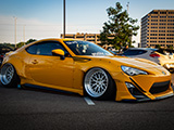 Yellow Wide-Body Scion FR-S from Vaded Mob