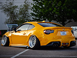 Yellow Scion FR-S from Vaded Mob