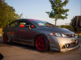 Grey Honda Civic Sedan at Tuner Evo