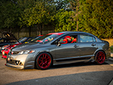 Grey Honda Civic with Red Work Emotion CR wheels