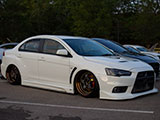 Bagged Lancer Evo X on WORK Meister S1 3P Wheels