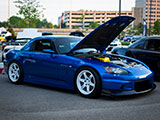 Blue Honda S2000 on White TE37 Wheels