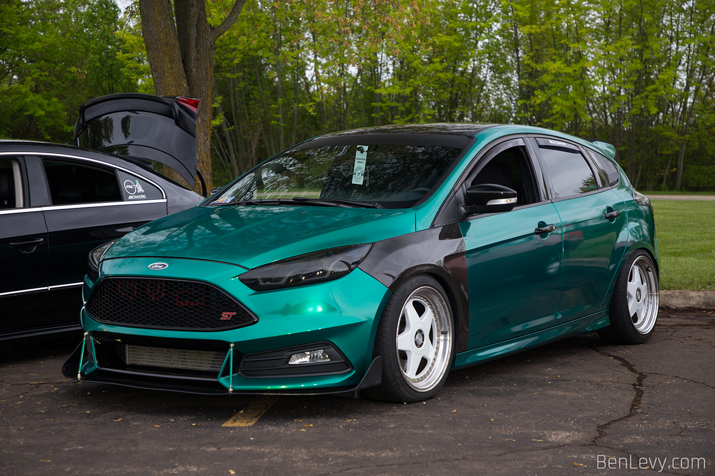 Green Ford Focus ST at Tuner Fest