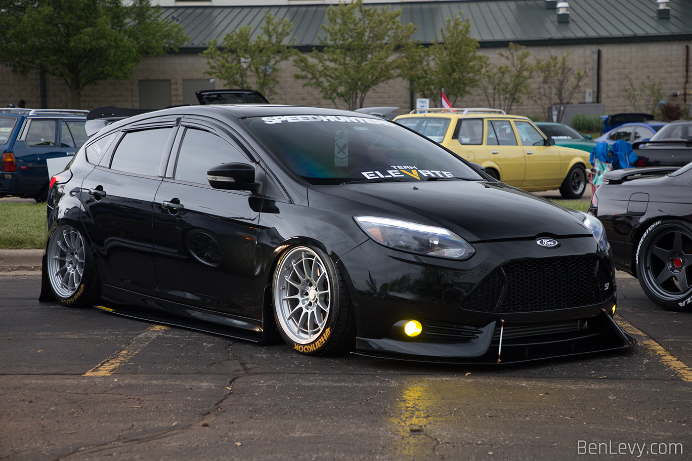 Black Ford Focus ST with Team Elevate