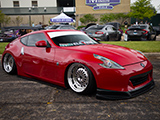 Slammed Red Nissan 370Z from Team Elevate