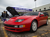 Red Nissan 300ZX at the Omega Auto Service Booth