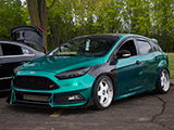 Green Ford Focus ST at Tuner Fest