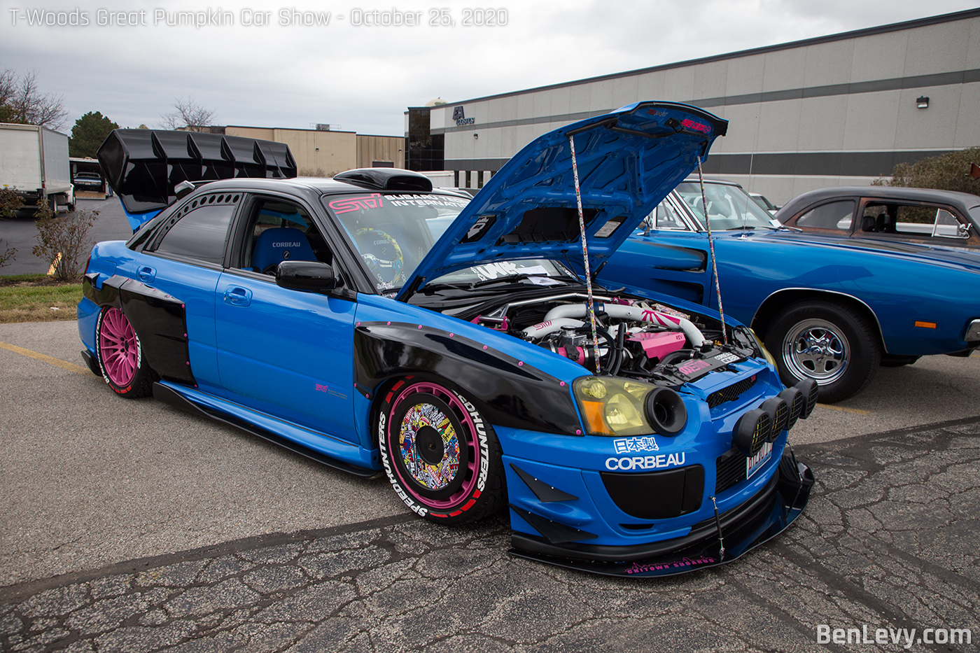 Blue Subaru WRX STI