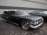 Black 1960 Chevy Biscayne three-dor wagon