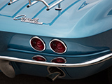Taillights on Blue Corvette Sting Ray