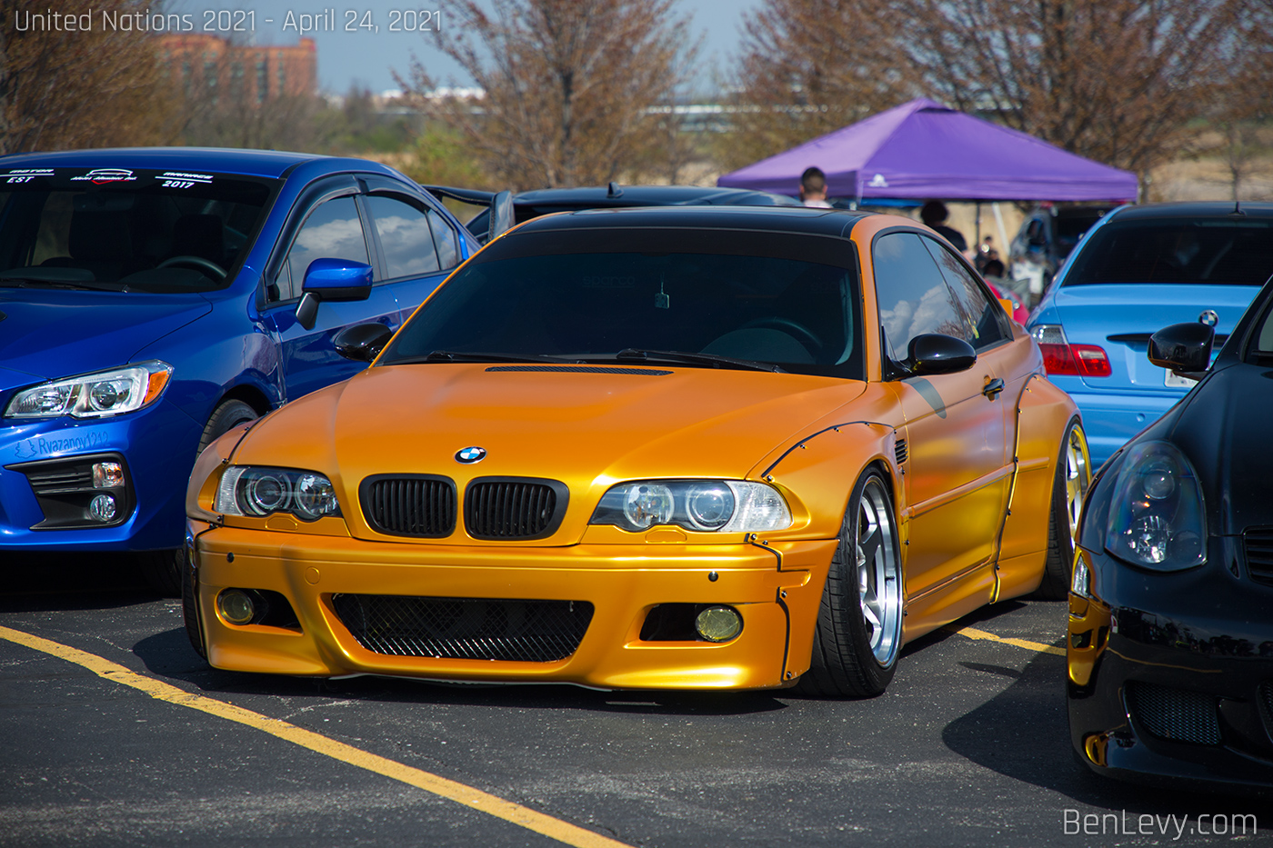 Gold Wrap on E46 M3 with Widebody