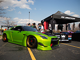 Green Nissan GT-R at HKV Industries Booth