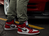 Red and White Jordans Matching the Skyline