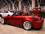 Red Honda S2000 with Gold Roll Cage