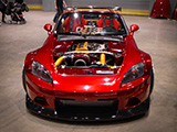 Red Honda S2000 with Supercharger at Wekfest