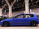 Blue EG6 Honda Civic at Wekfest in Chicago