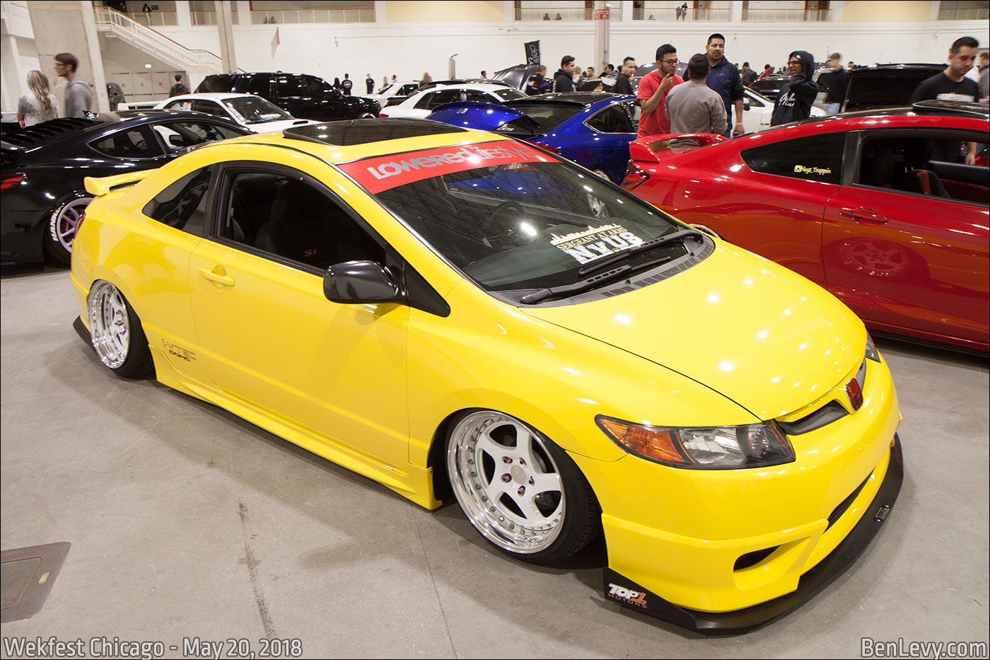 Yellow Honda Civic Si coupe