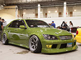 Green Lexus IS300 with Monsterservice Fender Flares