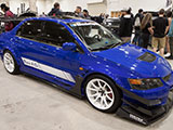Blue Mitsubishi Lancer Evolution