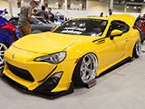 Yellow Scion FR-S on Airlift Suspension