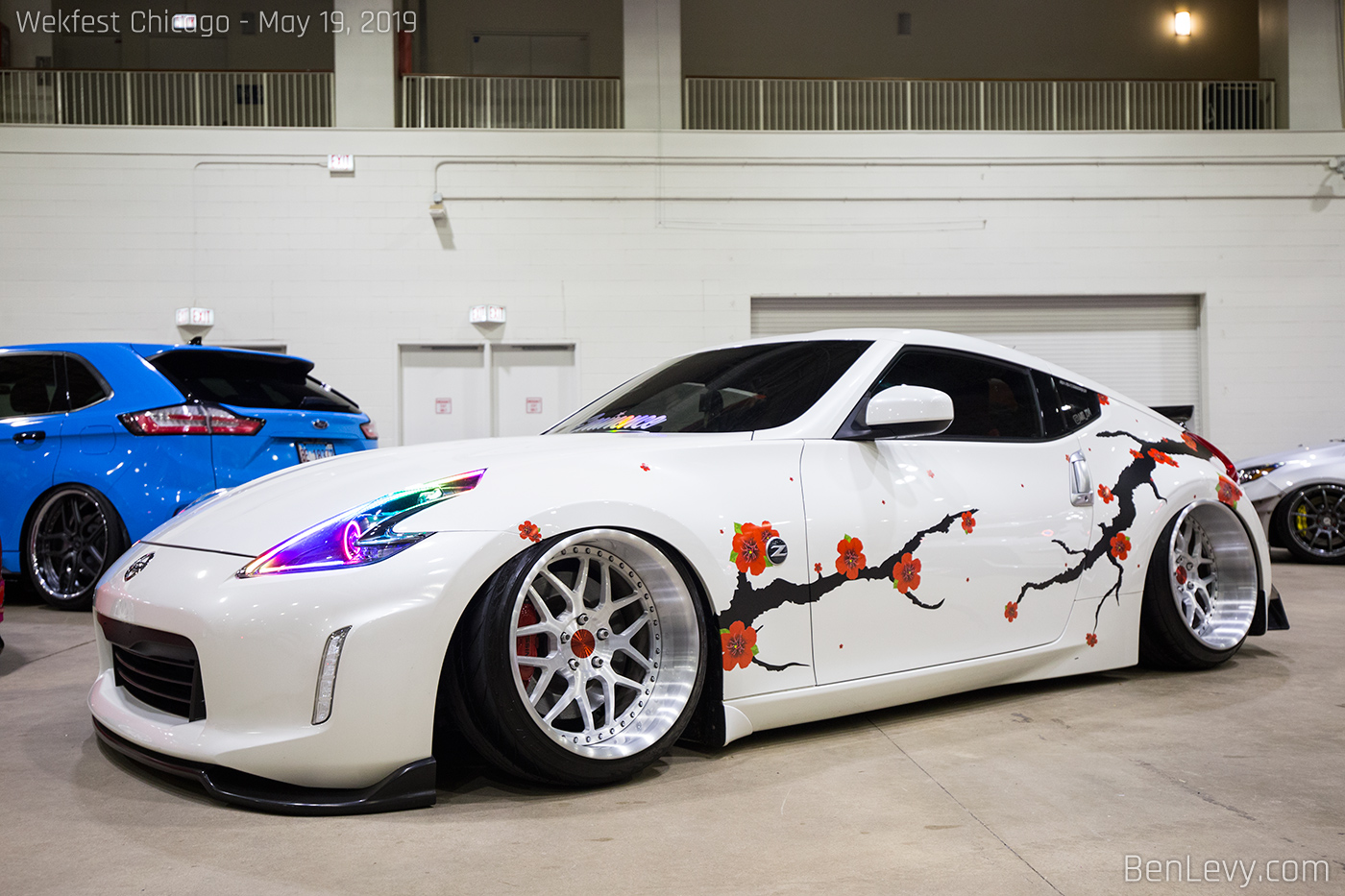Nissan 370Z with Cherry Blossom stickers