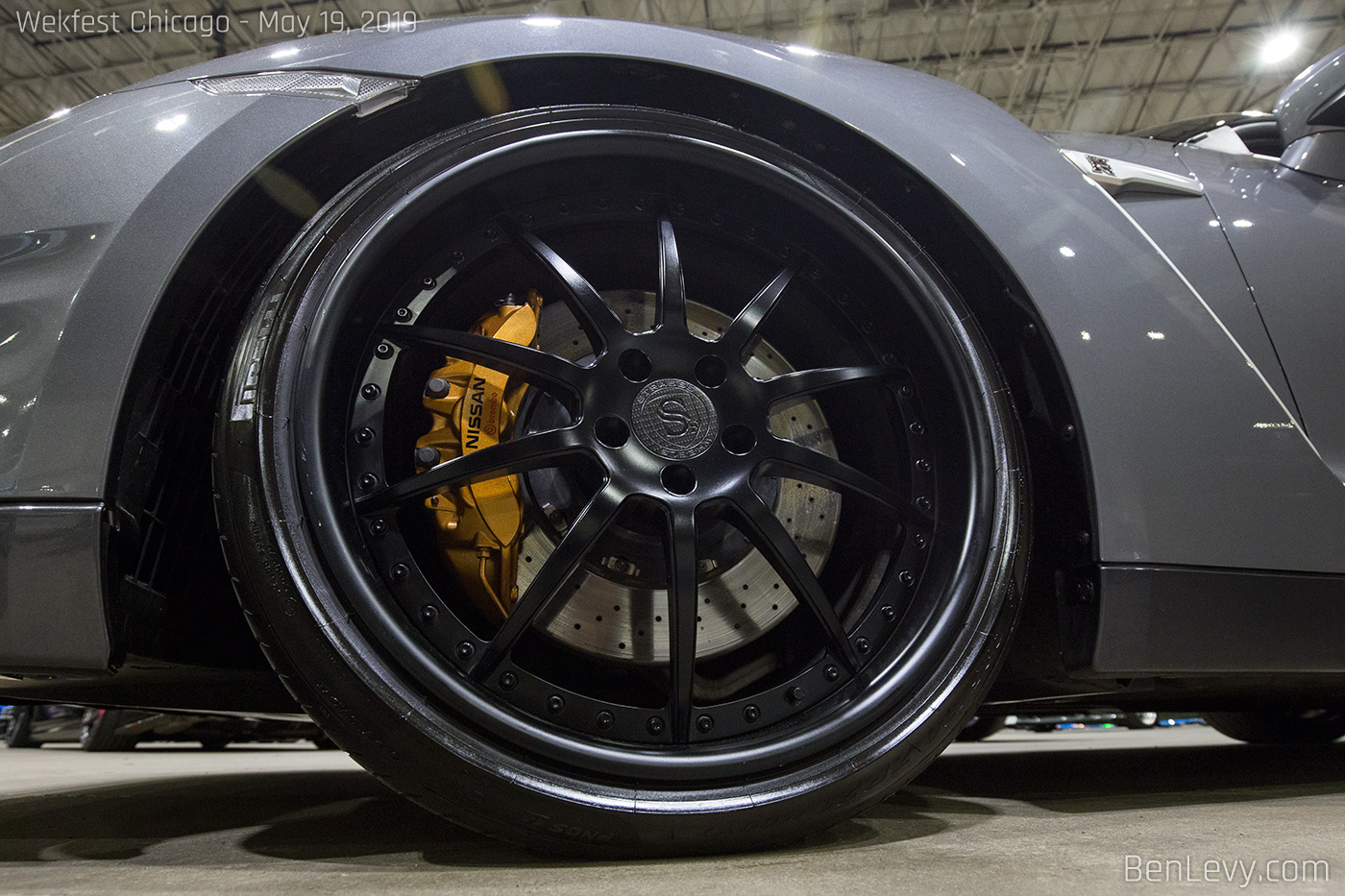 Strasse Wheel on Silver Nissan GT-R
