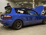 Blue Honda Civic hatchback