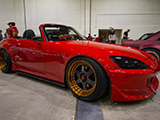 Red Honda S2000 with SSR Hasemi Prot-S wheels