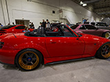 Red Honda S2000 with Vented Front Fenders