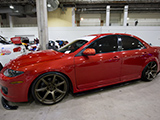 Red Mazdaspeed6 with Work Emotion T7R Wheels
