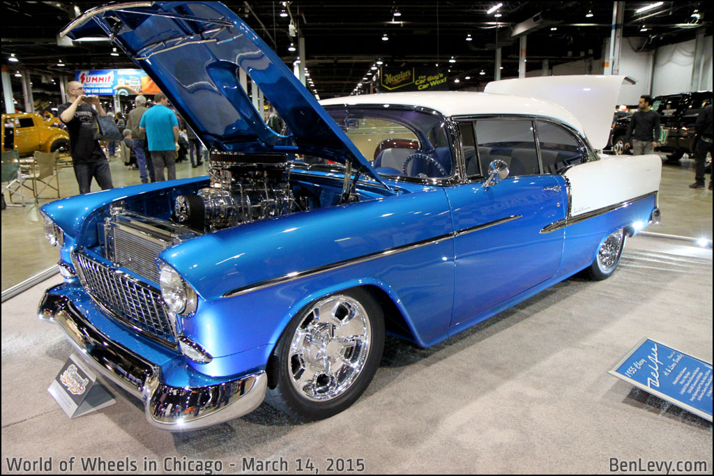 Blue and White 1955 Chevy Belair