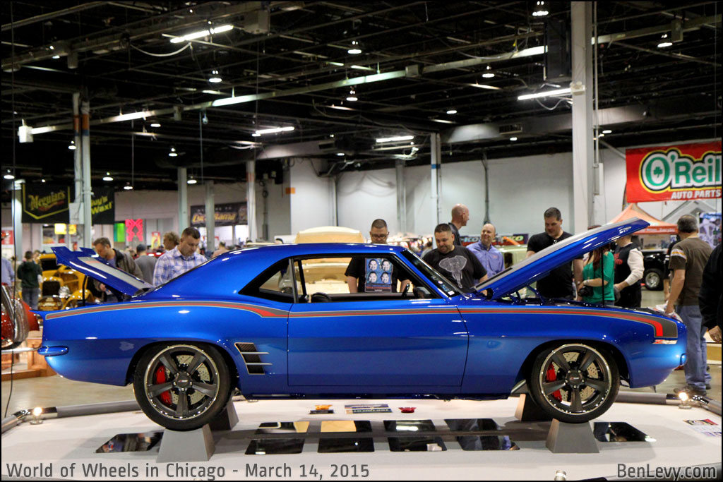 Blue custom '69 Chevy Camaro