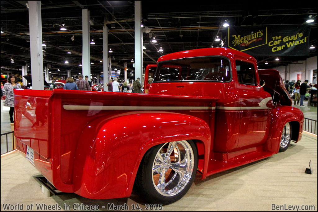 Red 1956 Ford F-100