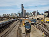 Amtrak trainyard in Chicago