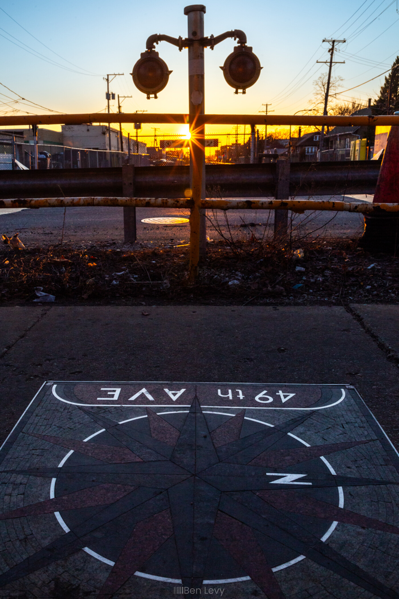 Compass Rose Paver at 49th Ave in Cicero