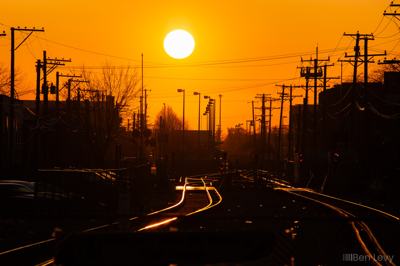 A Golden Sky at a Pink Line Station in Cicero, IL