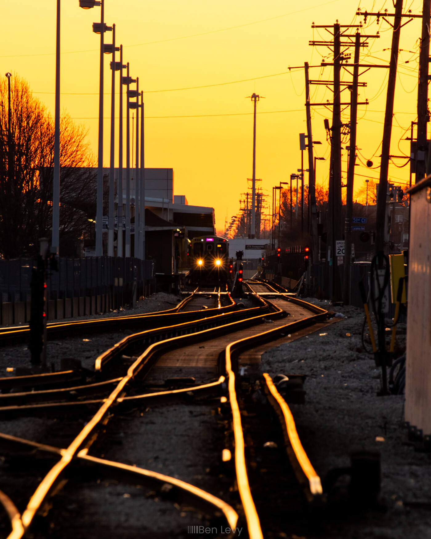 Golden Sunset at the Cermak Rd & 49th Ave Pink Line Train Station