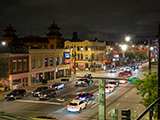 Chinatown as seen from the Red Line Station at night