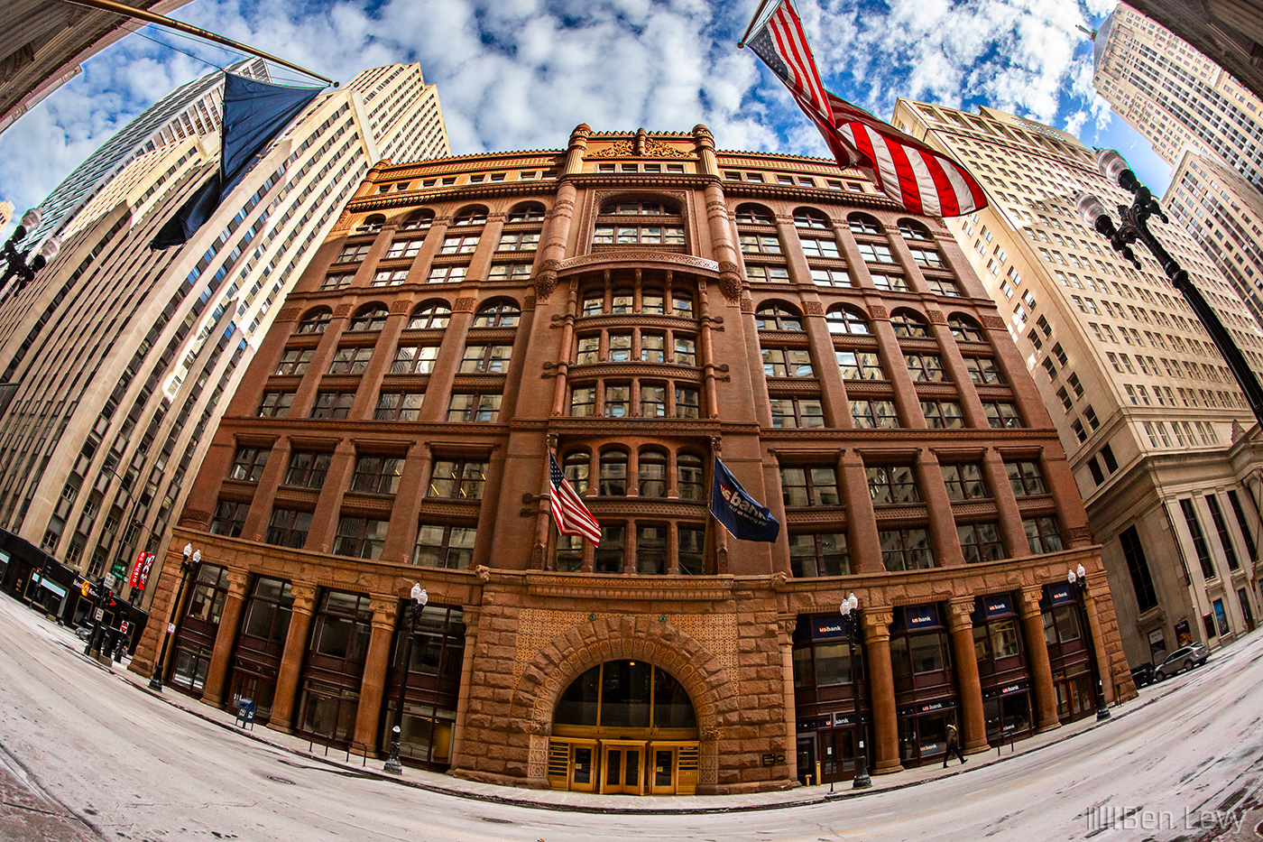 Wide Angle Shot of The Rookery Building in Chicago