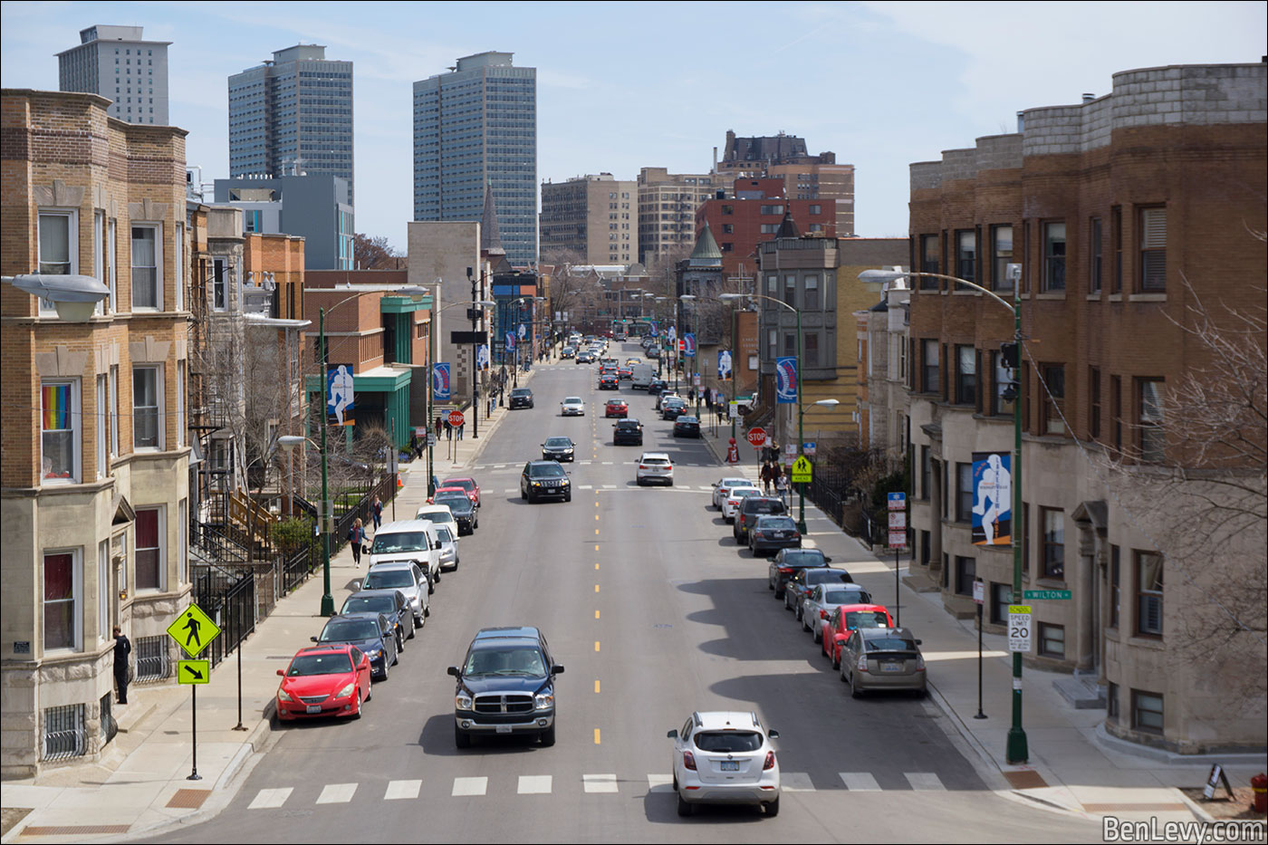 Looking East from the Addison Red Line Stop