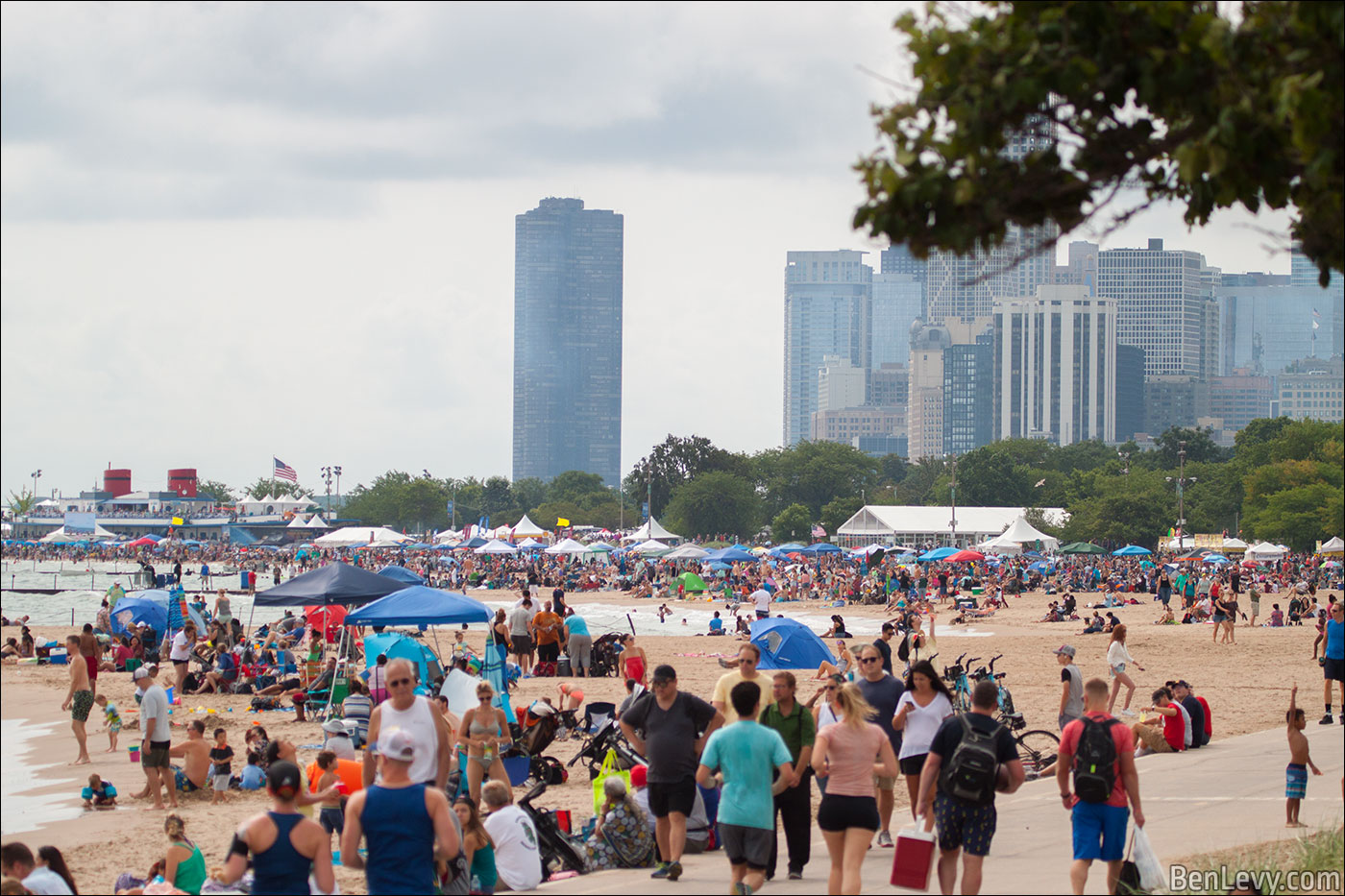 Oak Street Beach during the air show