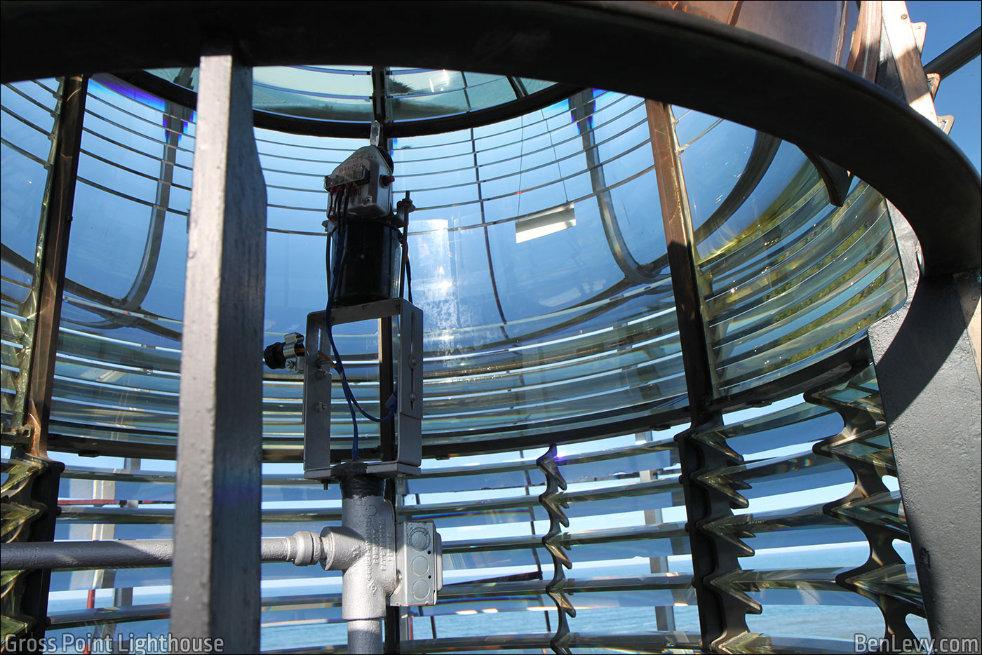 Fresnel lens at Grosse Point Light