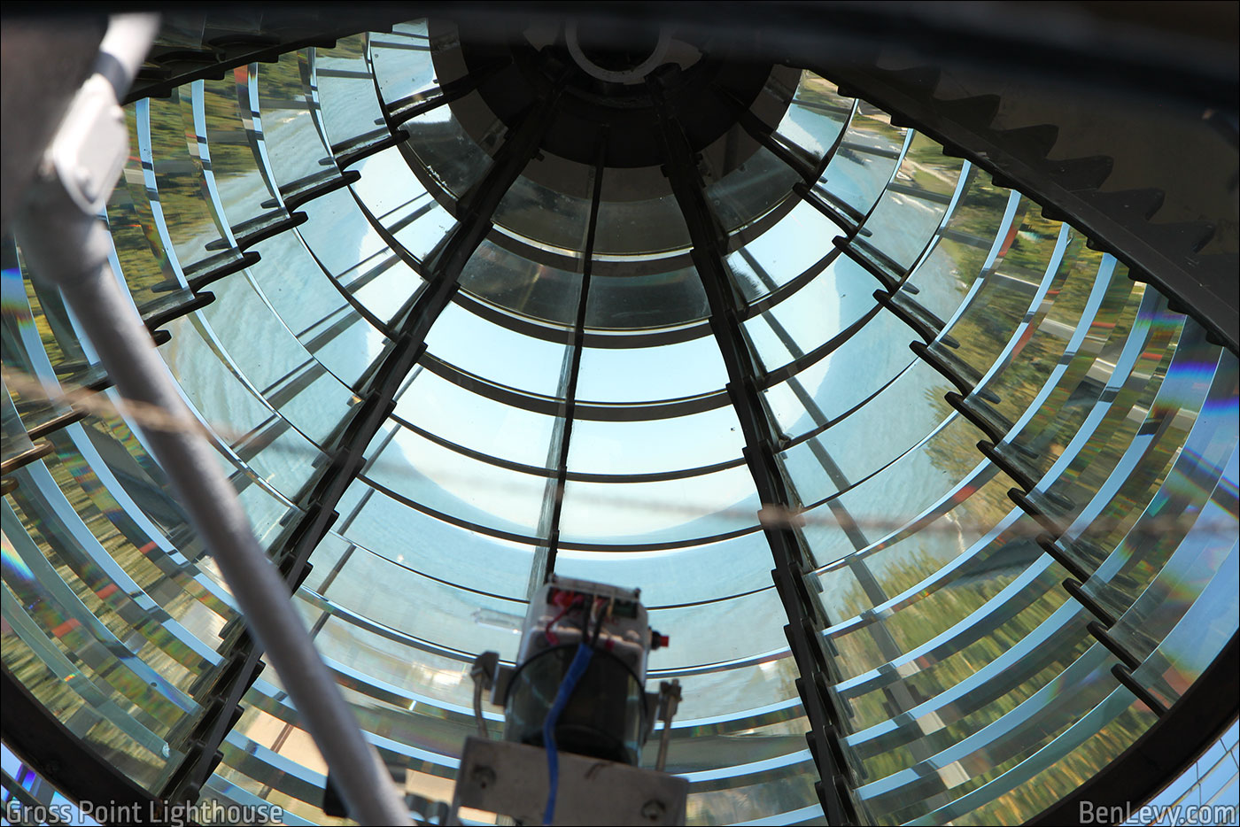 Fresnel lens at Grosse Point Light