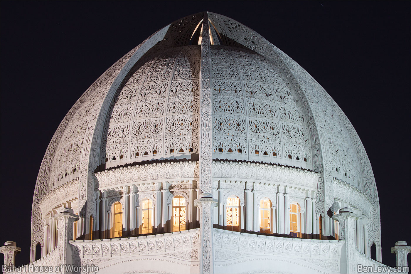The dome of the BahÃ¡'Ã­ Temple in Wilmette